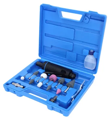 Immagine prodotto di Brilliant Tools Set di mini smerigliatrici pneumatiche, 15 pezzi