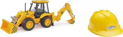 Produktbild von Bruder 01685 JCB 4CX Baggerlader mit Kinder Baustellenhelm