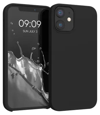 Obrázok produktu pre kwmobile Puzdro na mobilný telefón pre iPhone 12 mini Case, pre iPhone 12 mini Case - Silikónové puzdro - Bezdrôtové nabíjanie - Čierne matné