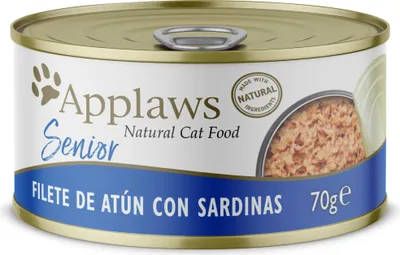 Productafbeelding van APPLAWS Kattenvoer Senior, tonijn en sardine, 24 x 70 gram