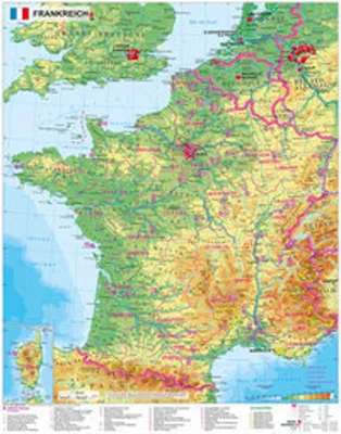 Produktbild von Stiefel Wandkarte Frankreich physisch