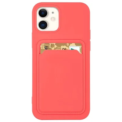 Zdjęcie produktu dla Etui silikonowe HQWear z przegródką na karty do iPhone'a 12 Pro Max, pomarańczowe