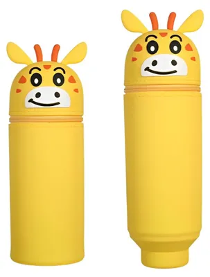 Produktbild von 2-in-1 weiches Silikon-Federmäppchen, 18,5 * 6,5 cm, Tiermuster, multifunktionaler Stiftehalter mit Reißverschluss für Buntstifte, Marker und Kugelschreiber.