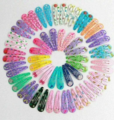 Produktbild von 100x Mädchen Haarklammern Haarspangen Haarclips Süß Kinder Haarschmuck Set (Farbe wird zufällig gesendet)