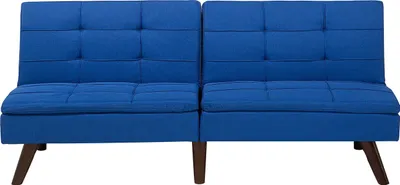 Immagine prodotto di BELIANI Divano letto 3 posti cobalto, gambe in rovere trapuntato, stile scandinavo