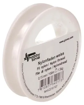 Produktbild von Glorex Nylonfaden weiß 0,15 mm x 100 m