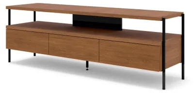 Zdjęcie produktu dla FURNLUX Tv Stand Puffin Brązowy i czarny 154 cm / Główny kolor: brązowy / Wymiary: 154 x 51 x 42 cm