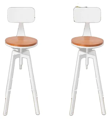 Image de Tabouret de bar, hauteur réglable, design moderne et minimaliste, BLANC