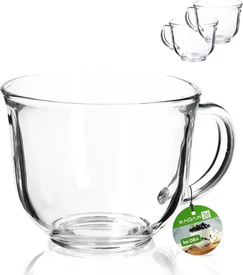 Produktbild von Famanu Teegläser mit Handgriff - Ergonomisches Design - 480 ml - Transparent