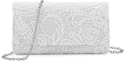 Produktbild von Elegante Damen-Clutch mit Kanten, weiß, Cocktail-Tasche