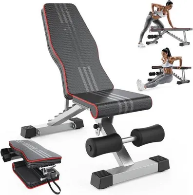 Productafbeelding van Famanu verstelbare fitnessbank - Opklapbaar, 7-voudig verstelbaar, draagvermogen 300 kg