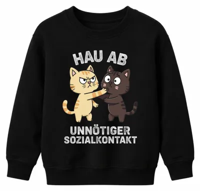Immagine prodotto di Felpa con cappuccio, design "Hau Ab Unnötiger Sozialkontakt Japan Y2K Misanthrop", colore nero, taglia 128