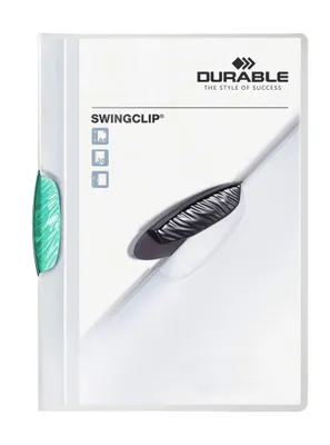 Obrázek produktu pro DURABLE Desky s plastovým klipem SWINGCLIP® 30 A4 transparentní, tmav? zelená, 226032, 25 ks