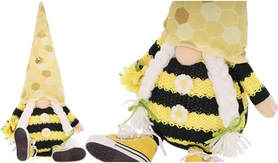 Obrázek produktu pro Dekorativní předmět skřítek sedící jarní dekorace domácí včela 35+6cm