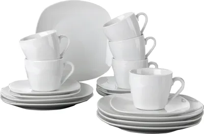 Produktbild von Kaffeeservice - Weiß - für 6 Personen - Porzellan
