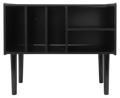 Produktbild von Vinylplatten Aufbewahrung - freistehendes Regal - für Schallplatten und Bücher - Bodenständer - 80x40x68 cm - 45,36 kg Tragkraft - schwarz