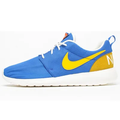 Produktbild von Nike Roshe One Rosheone Retro Premium Hyperfuse Print Sneaker Aktuelles Modell, Farbe:BLAU/GELB 820200-471, Schuhgröße:EUR 36.5