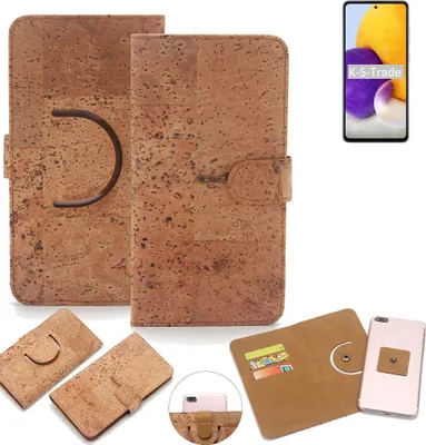 Produktbild von K-S-Trade Handy-Hülle Schutz-Hülle kompatibel mit Samsung Galaxy A72 Handyhülle Schutzhülle Korkhülle Kork-Hülle 1x