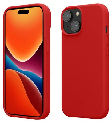 Produktbild von kwmobile Handyhülle für iPhone 15 Hülle, für iPhone 15 Case - Hülle Silikon - kabelloses Laden - Klassisch Rot