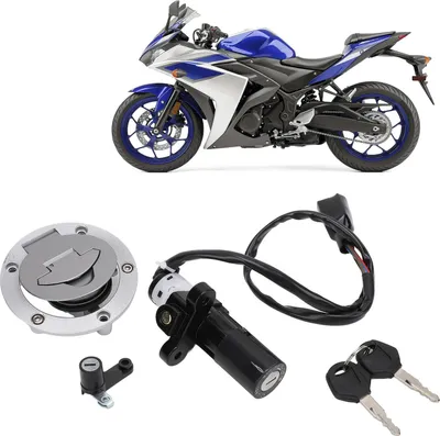 Productafbeelding van Ontgrendelingsset voor het contactslot, brandstofdeksel, helmbeveiliging, aluminiumlegering, professioneel voor YZF-R3 modellen van 2015 tot en met 2018