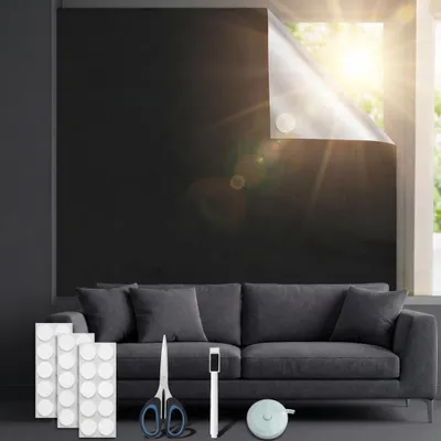 Imagen del producto de Persiana opaca para ventanas de tejado, con protección contra el calor, de 200 x 145 cm, sin necesidad de taladrar, compatible con Velux y Roto
