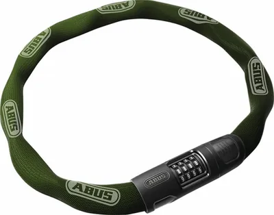 Immagine prodotto di Lucchetto a catena ABUS 8808C - robusto lucchetto a combinazione in acciaio appositamente temprato - numeri di facile lettura con copertura - livello di sicurezza ABUS 9 - 85 cm - verde