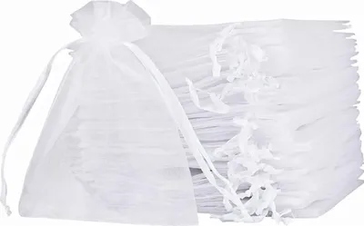 Produktbild von Organzabeutel weiß 100 Stück - kleine Schmuckbeutel füllen - Gastgeschenke Hochzeit Weihnachten - Geschenktüten Traubenschutzbeutel - 20 x 30 cm