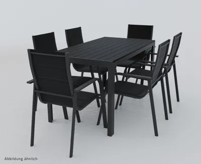 Produktbild von Alu Gartensitzgruppe Gartenmöbel 7tlg. Set Gartenset Sitzgruppe Essgruppe Tisch