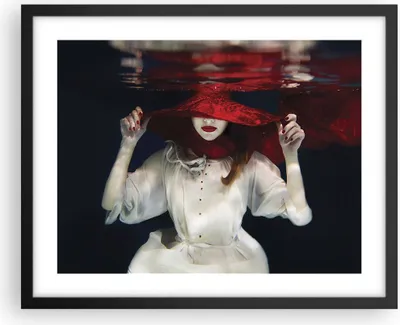 Produktbild von Gerahmtes Poster - Schwarzer Rahmen - Mädchen Rot Hut - 50x40 cm - Wand Bild - Wanddeko - Wandbilder - Kunstposter - Wandposter - Bilderrahmen - Bilder - Kunstdruck - Wandbild - P2BAA50x40-4305
