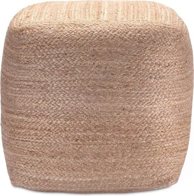 Produktbild von Famanu Pouf – Fußstütze oder Sitzhocker aus geflochtenem Jute – Kubus