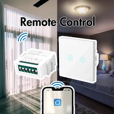 Immagine prodotto di LogiLink SH0124 Modulo switch a 2 canali LogiLink Wi-Fi Smart, compatibile con Tuya