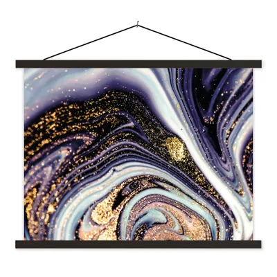 Produktbild von MuchoWow® Textilposter Marmor - Lila - Luxus - Marmoroptik - Glitzer 40x30 cm mit schwarzem Rahmen - Dekorationen