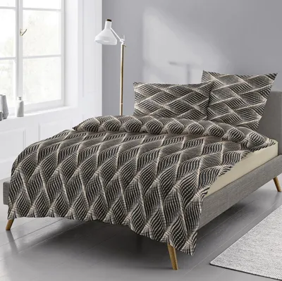 Produktbild von Irisette Flanell Bettwäsche Alpaka 8371-11 Rauten grau natur 135x200