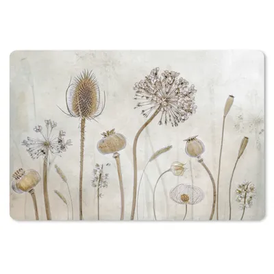 Produktbild von MuchoWow® Mauspad Mousepad Blumen - Aquarell - Stilleben - Braun - Vintage 27x18 cm - Mousepads - Maus Mat - Pad - Mausunterlage - Büroartikel - Desk Matten