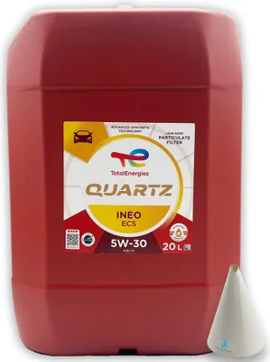 Produktbild von Total Quartz Ineo ECS | 5W-30 | 20 L | PSA B71 2290 | Iveco | Fiat | mit Trichter