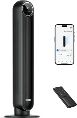 Produktbild von Leiser Standventilator – Raumkühlung – Steuerung per App und Sprache – 91 cm – Schwarz
