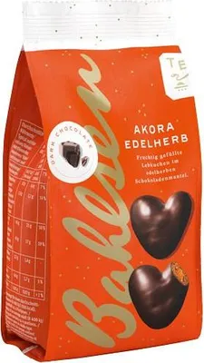 A bag of Bahlsen Akora Edelherb Lebkuchenherzen.