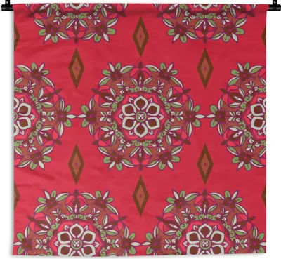 Produktbild von MuchoWow® Wandteppich Wandbehang Mandala - Muster - Blume 60x60 cm Tapisserie Dekoration Wandtuch - Dekorationen - Wand Decke