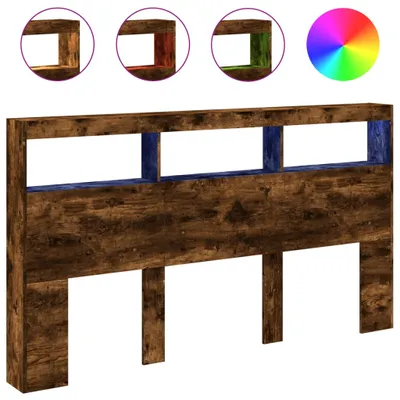 Obrázok produktu pre Skrinka na čelo postele s LED dymový dub 180x17x102 cm