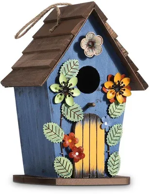Productafbeelding van Hangend Vogelhuisje - Decoratief Houten Nestkastje Voor Vogels