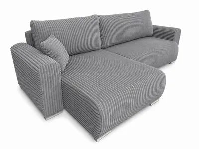 Produktbild von Ecksofa MEGAN mit Schlaffunktion und Bettkasten, dicker weicher Cordstoff Tilia 90, KI-generiertes Bild