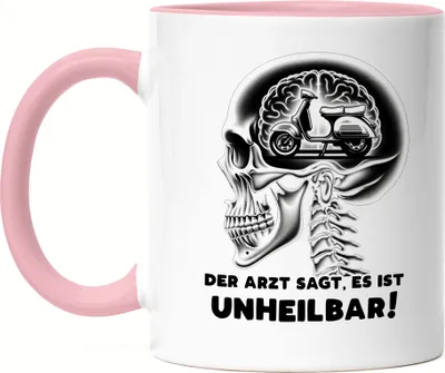 Produktbild von Der Arzt sagt es ist unheilbar Roller im Kopf Tasse Rosa - Roller Leidenschaft