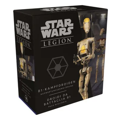 A box for a Star Wars Legion game expansion featuring B1 Battle Droids.