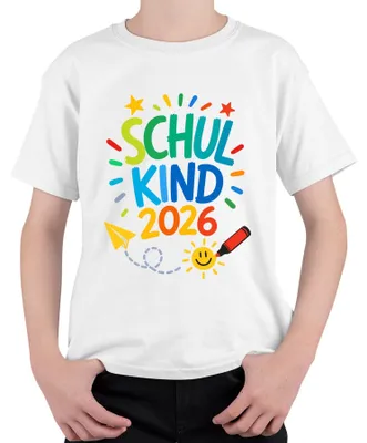 Produktbild von Schulkind 2026 Einschulung Schulanfang Erstklässler 1. Klasse Kinder T-Shirt, Weiß, 152
