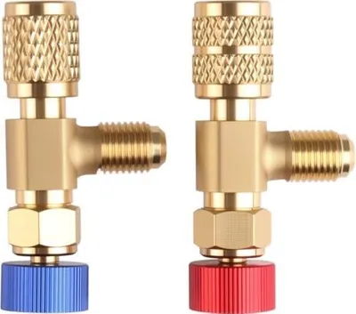 Produktbild von 2 Stück Kältemittel Sicherheitsventil R410A R22 Anschluss Keine Leckage | Schnellkupplung Klimaanlage Adapter Messing,Klimaanlagenregler für Durchflussventile Reparatur,Wassersteckerventil