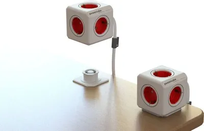 Produktbild von allocacoc PowerCube Extended inkl. 1,5 m Kabel rot Type F