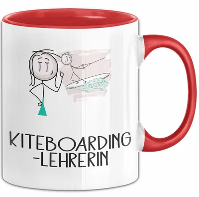Produktbild von Geschenk für Kiteboarding-Lehrerin Tasse Lustige Geschenkidee Geburtstag Ich Bin Kiteboarding-Lehrerin Ich Darf Das (Rot)