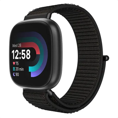 Produktbild von imoshion Nylonarmband für das Fitbit Versa 4/ 3 / Sense (2) - Schwarz