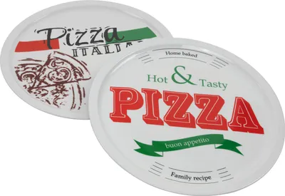 Produktbild von PIZZA Teller 31,5 cm - 2er Set - je Motiv 1x