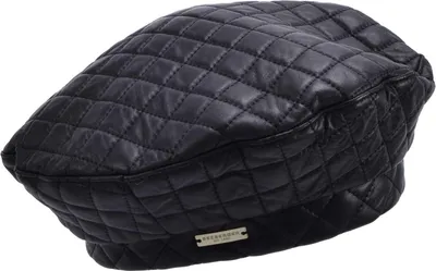 Seeberger Leder Baskenmütze in schwarz
